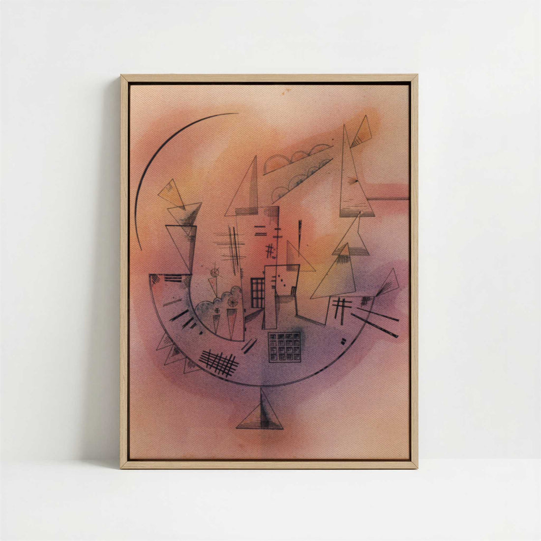 Framed Canvas - Framed canvas in oak color frame