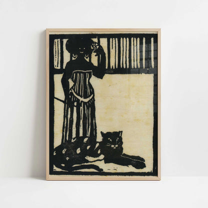 The Animal Tamer (1903) by Wassily Kandinsky – Art Print - Art print in oak frame