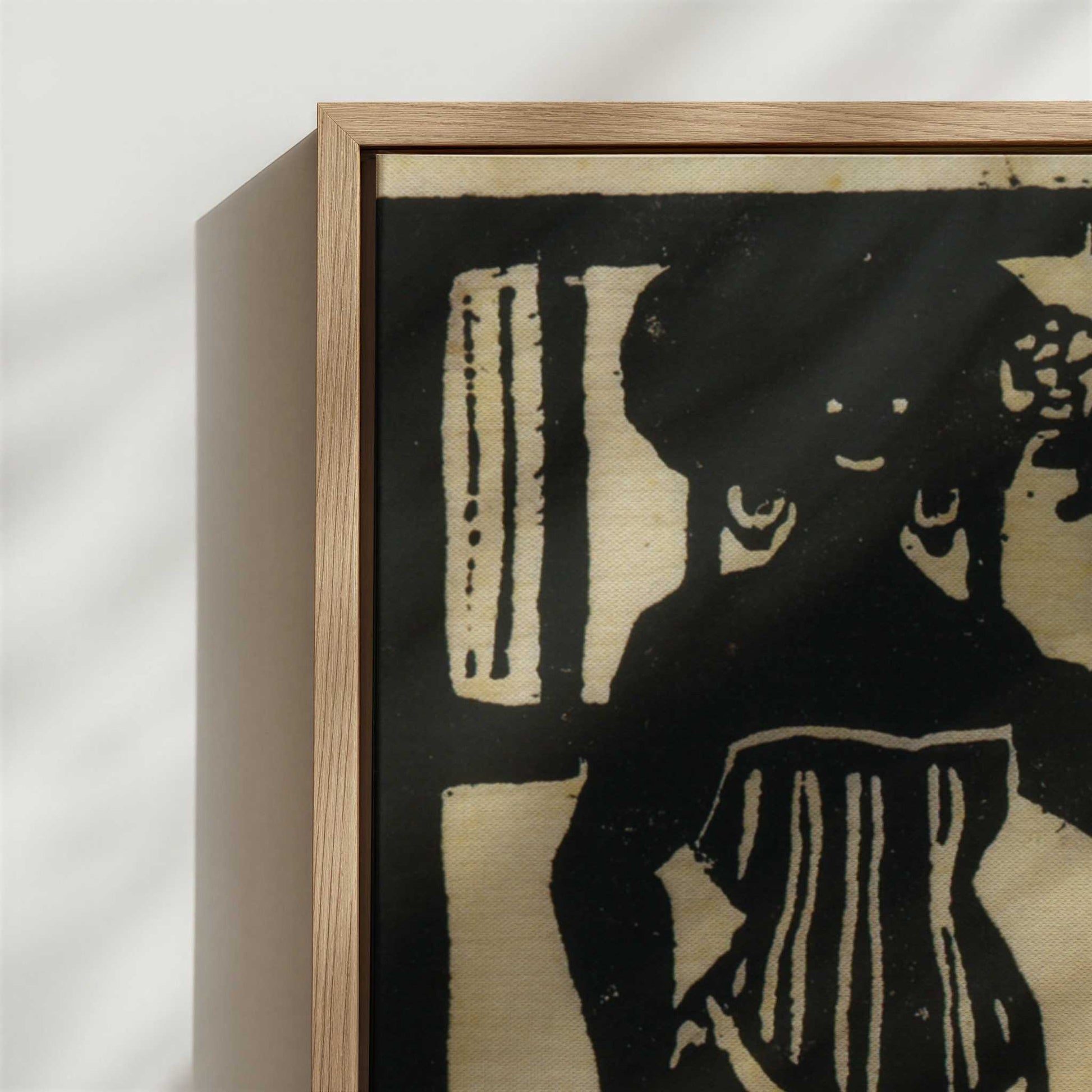 Framed Canvas - Close-up detail and texture of the framed canvas