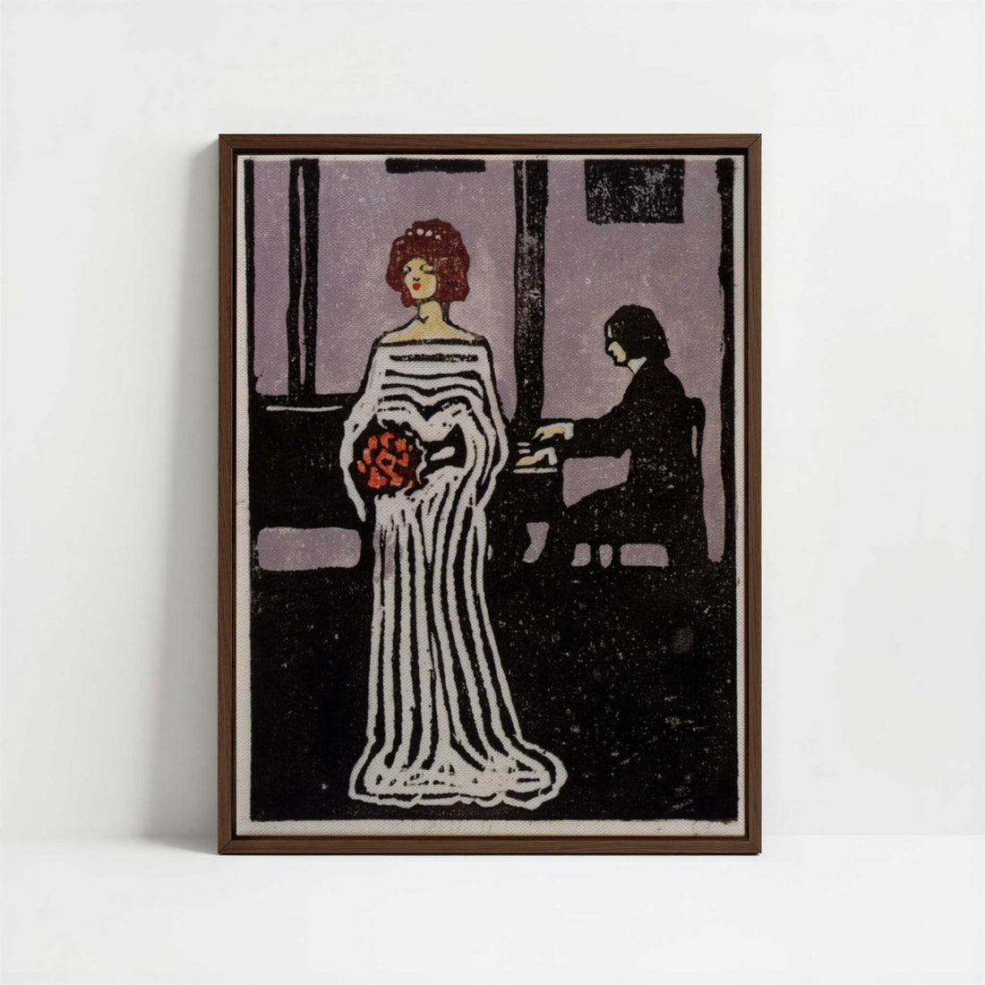 Framed Canvas - Framed canvas in dark wood color frame