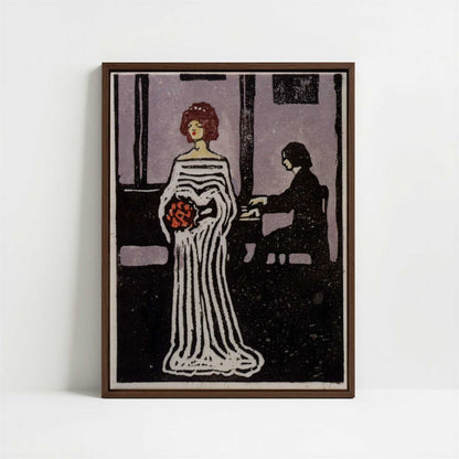 Framed Canvas - Framed canvas in dark wood color frame