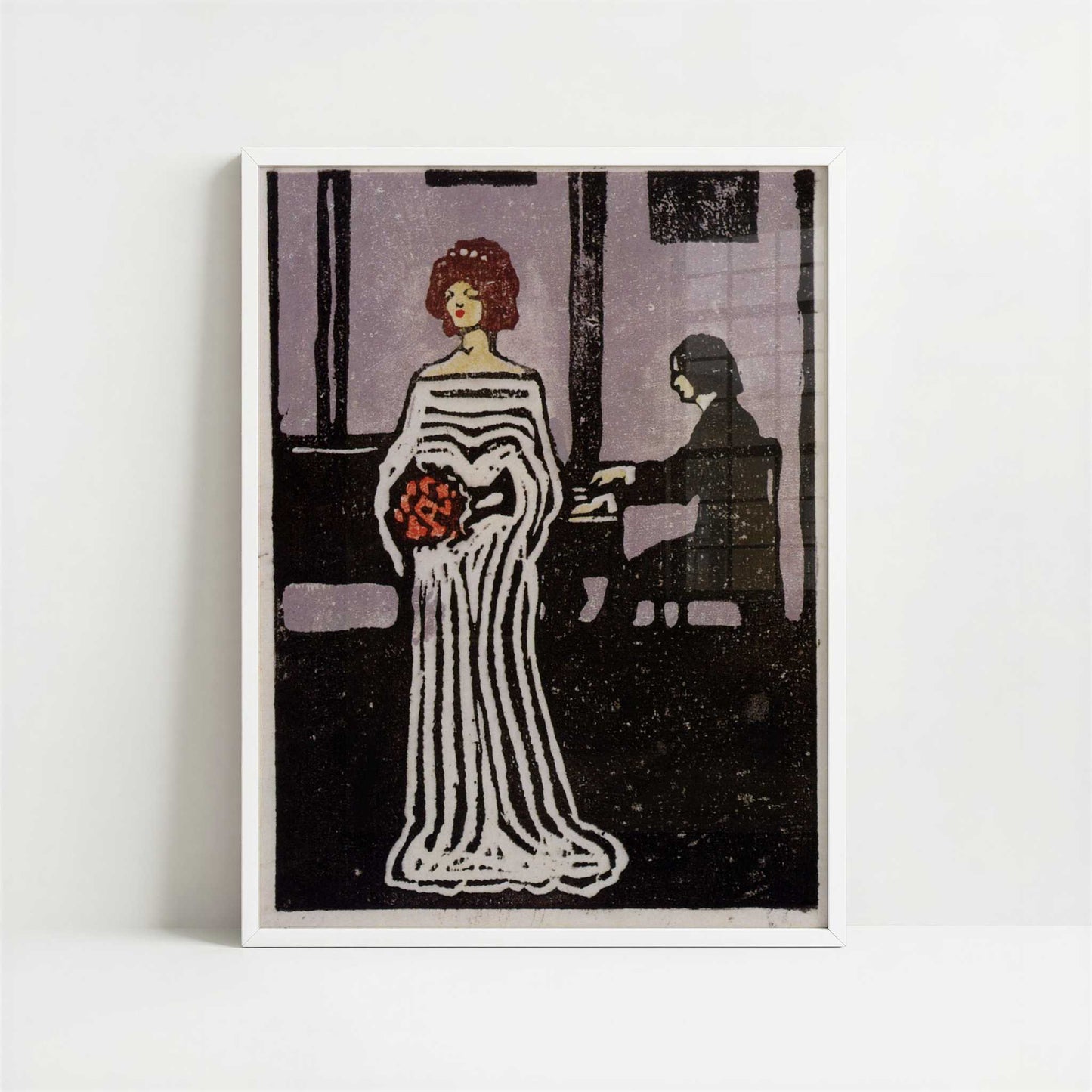 The Singer (1903) by Kandinsky – Art Print - Art print in white frame