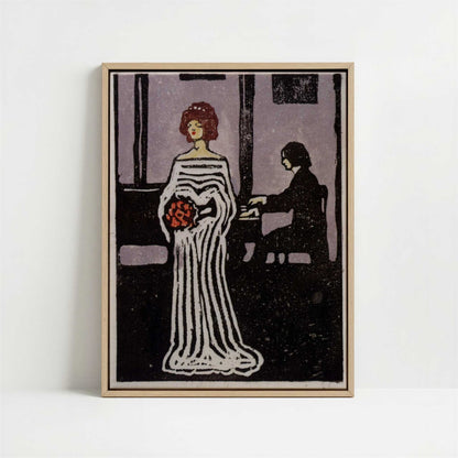 Framed Canvas - Framed canvas in oak color frame