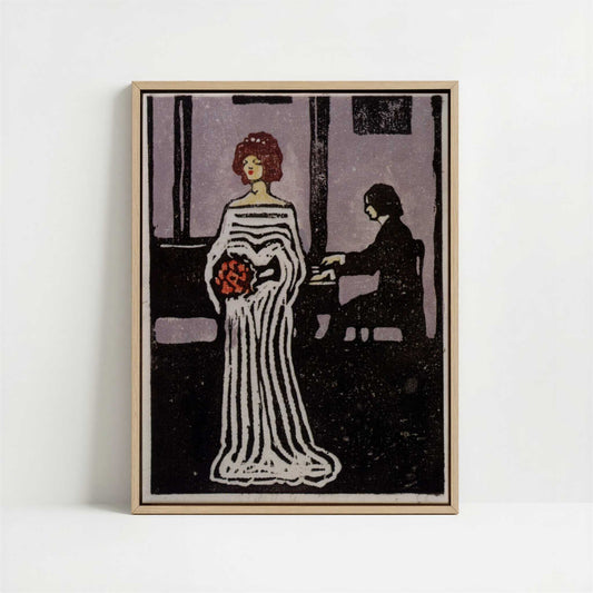 Framed Canvas - Framed canvas in oak color frame