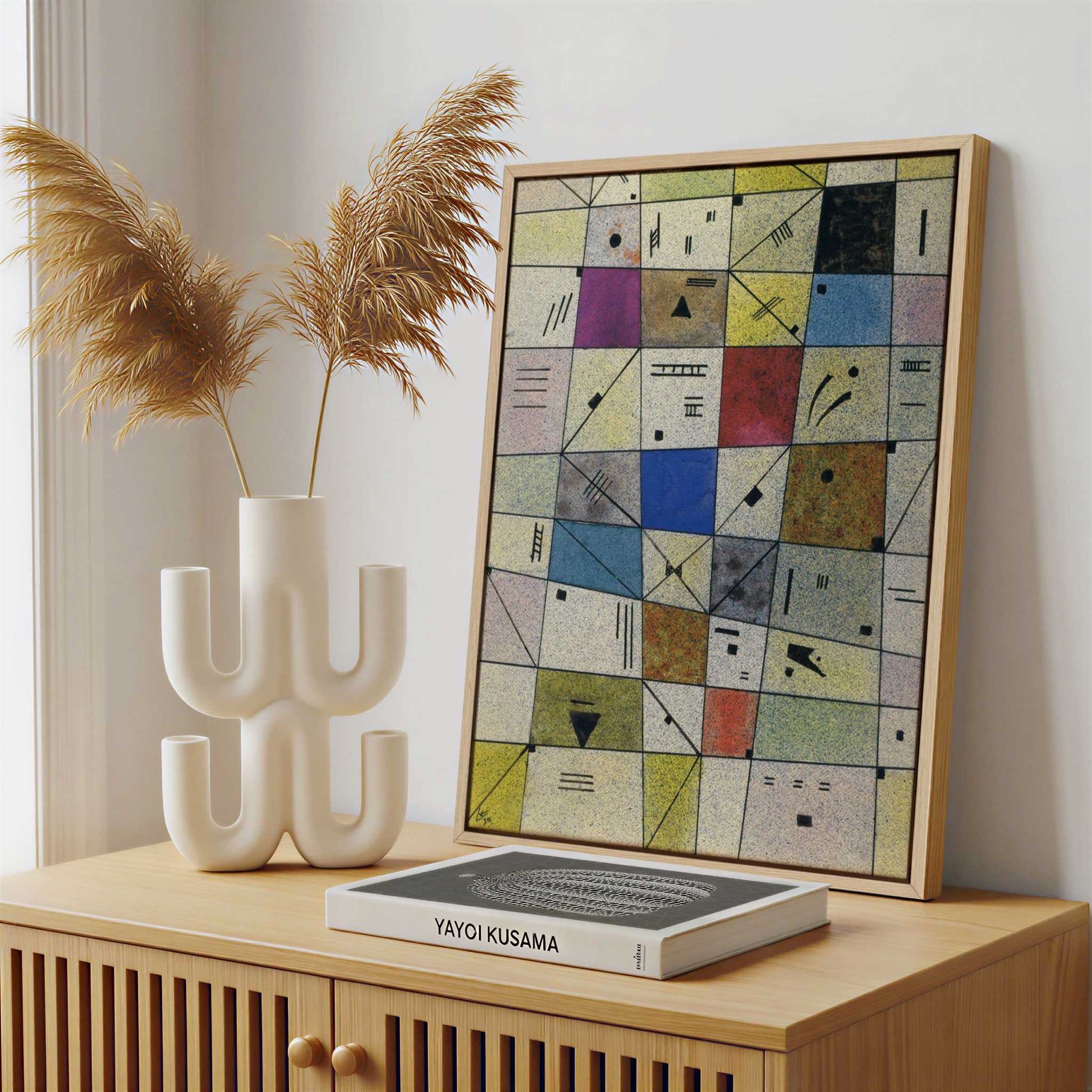 Framed Canvas - Framed canvas in a stylish interior setting