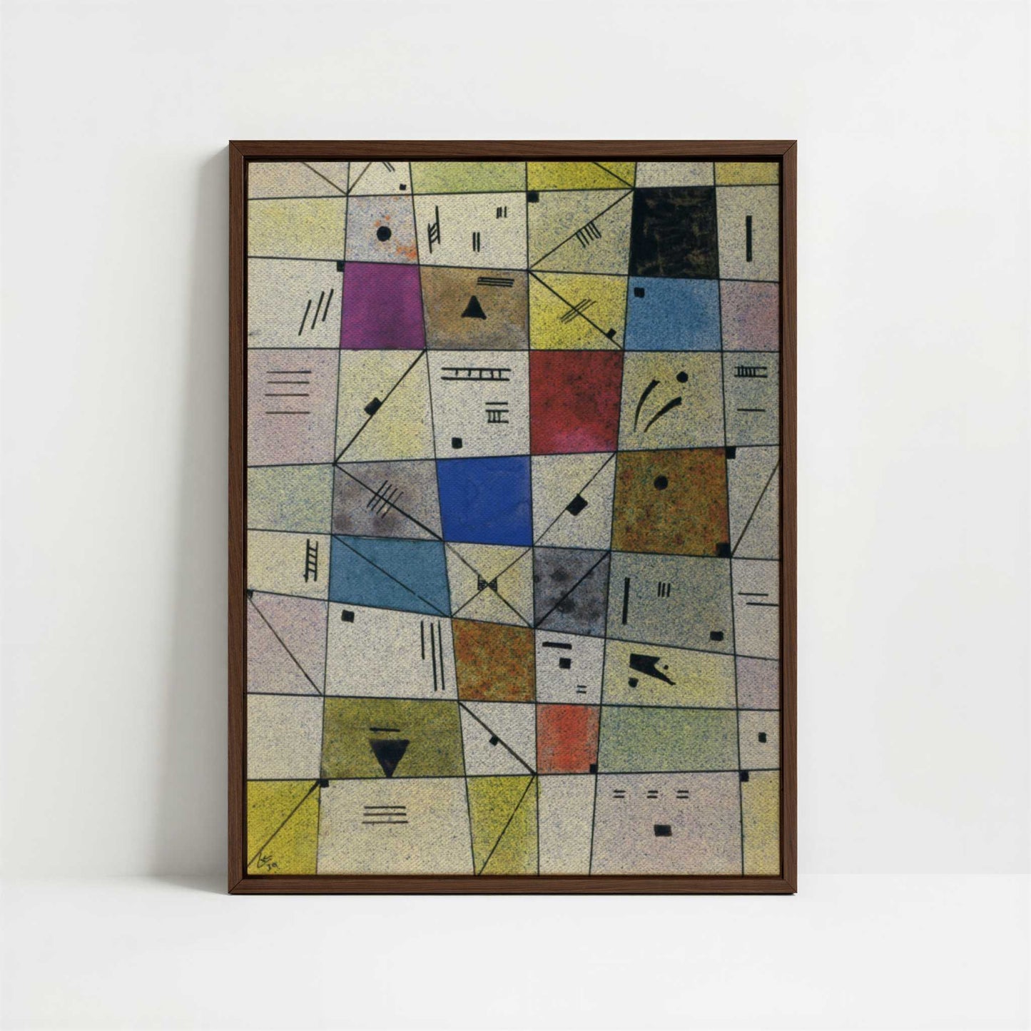 Framed Canvas - Framed canvas in dark wood color frame