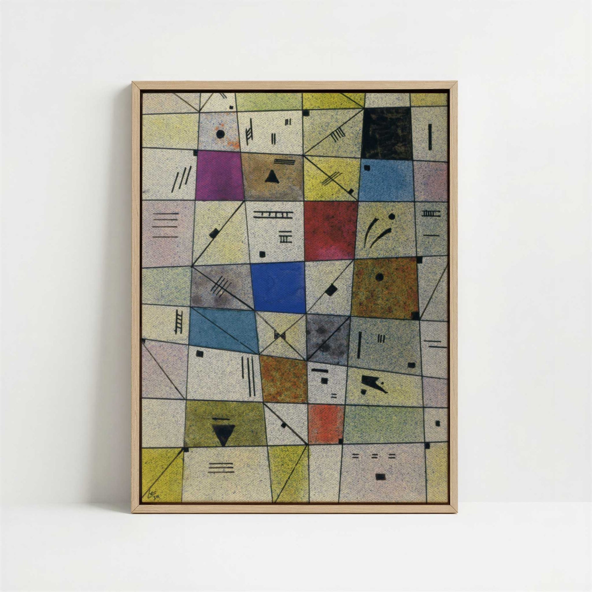 Framed Canvas - Framed canvas in oak color frame