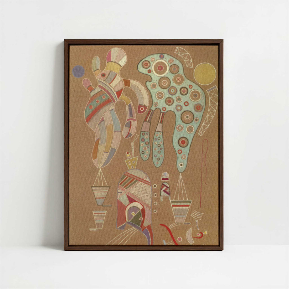 Framed Canvas - Framed canvas in dark wood color frame