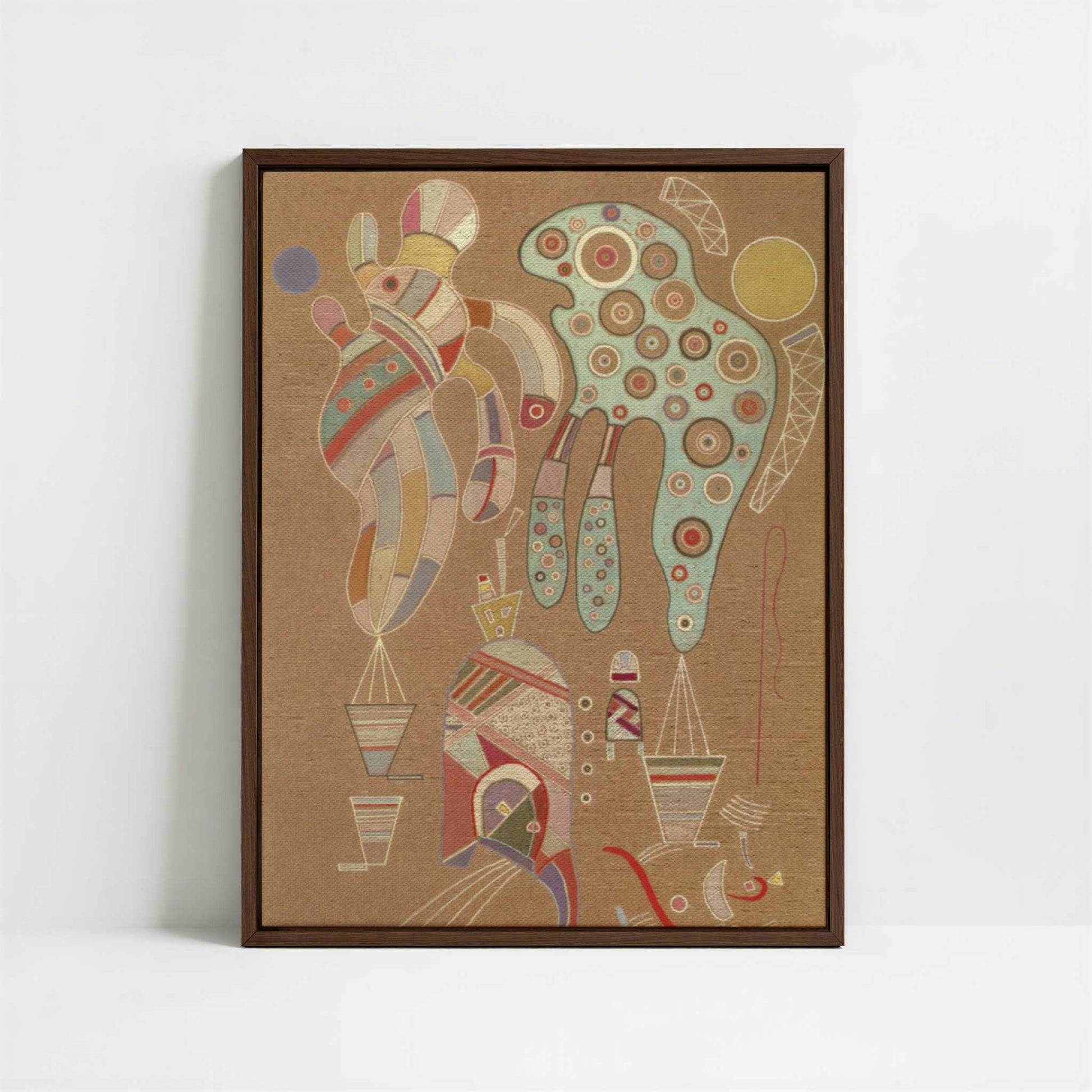 Framed Canvas - Framed canvas in dark wood color frame