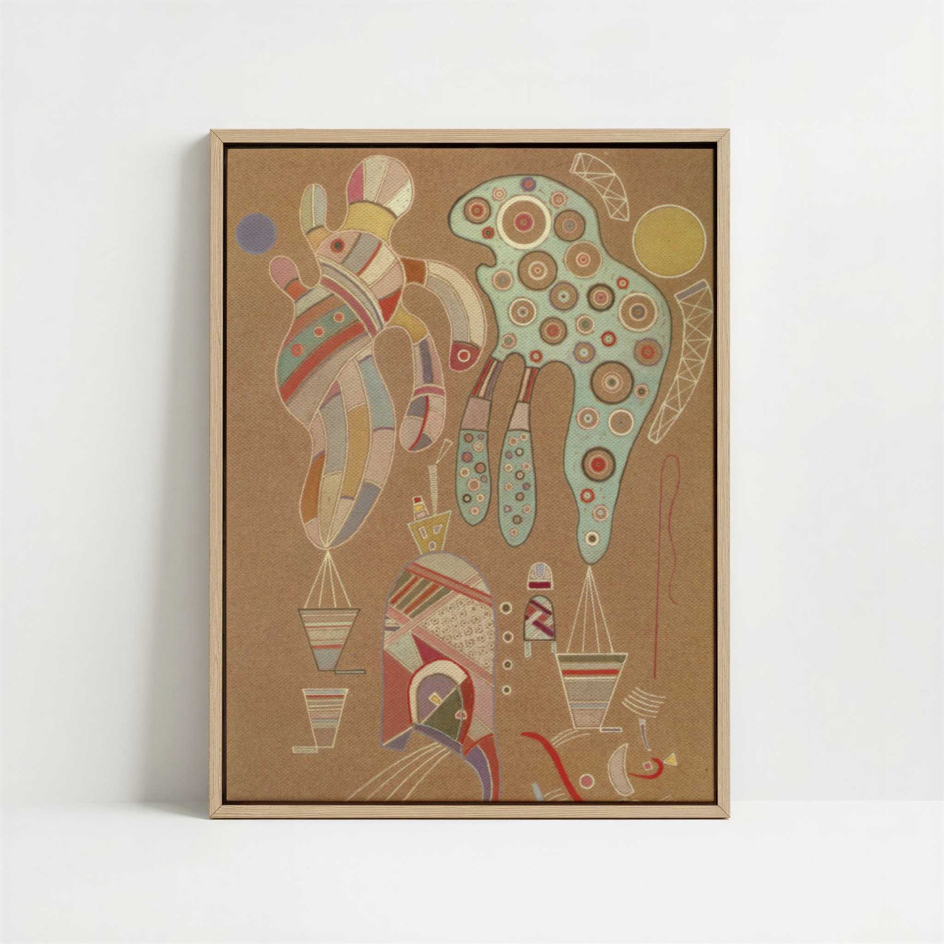 Framed Canvas - Framed canvas in oak color frame