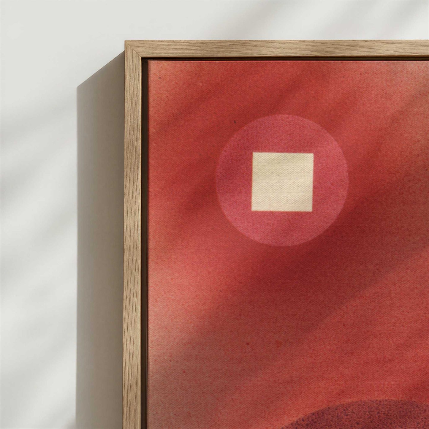 Framed Canvas - Close-up detail and texture of the framed canvas