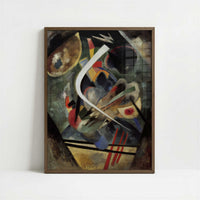 White Stroke (1920) by Wassily Kandinsky – Art Print - Art print in dark wood frame