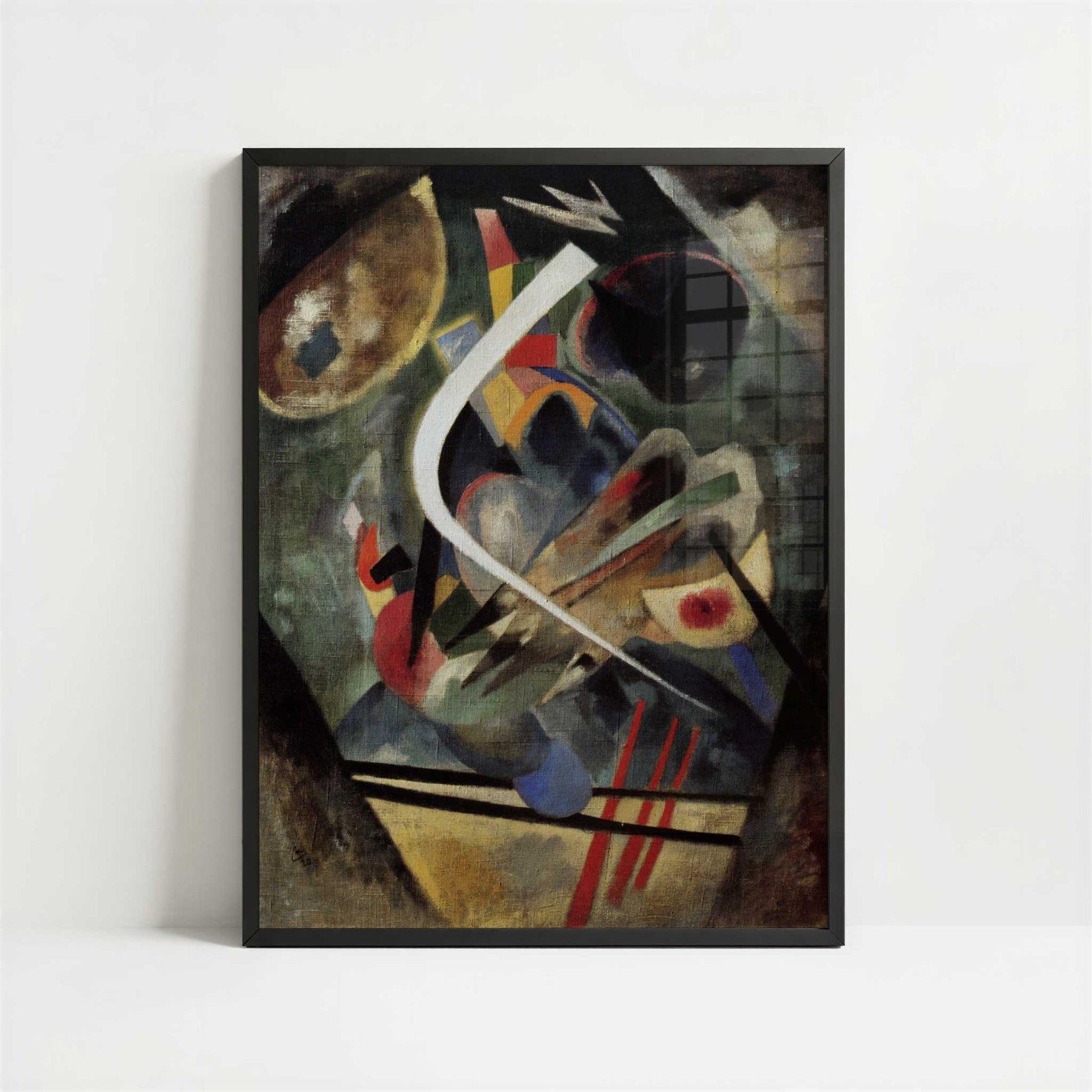 White Stroke (1920) by Wassily Kandinsky – Art Print - Art print in black frame