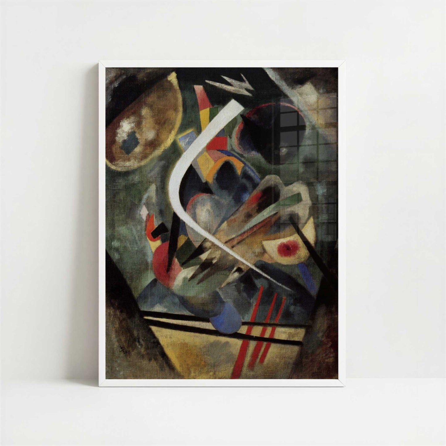 White Stroke (1920) by Wassily Kandinsky – Art Print - Art print in white frame