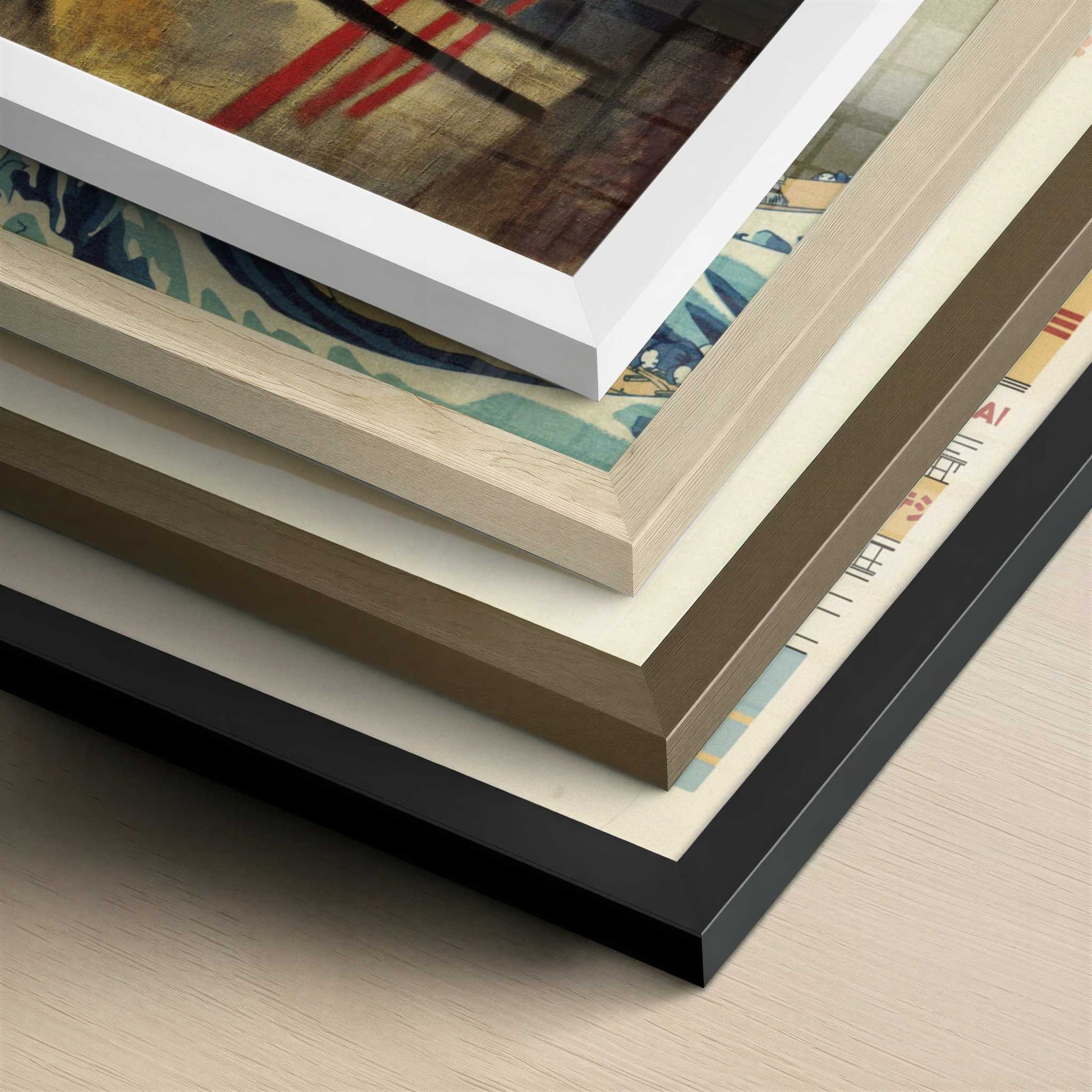 White Stroke (1920) by Wassily Kandinsky – Art Print - Close-up detail of the different frames