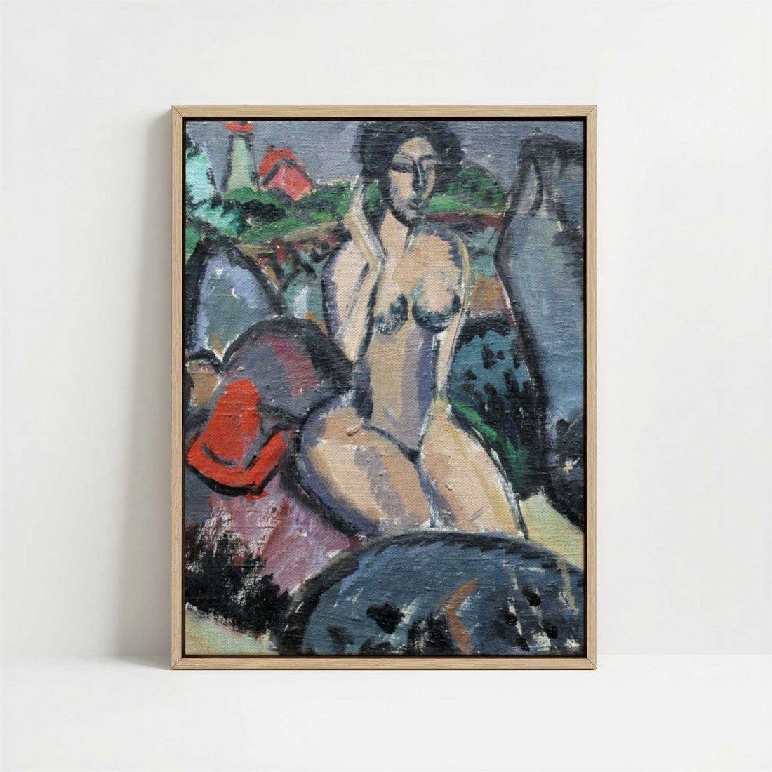 Framed Canvas - Framed canvas in oak color frame