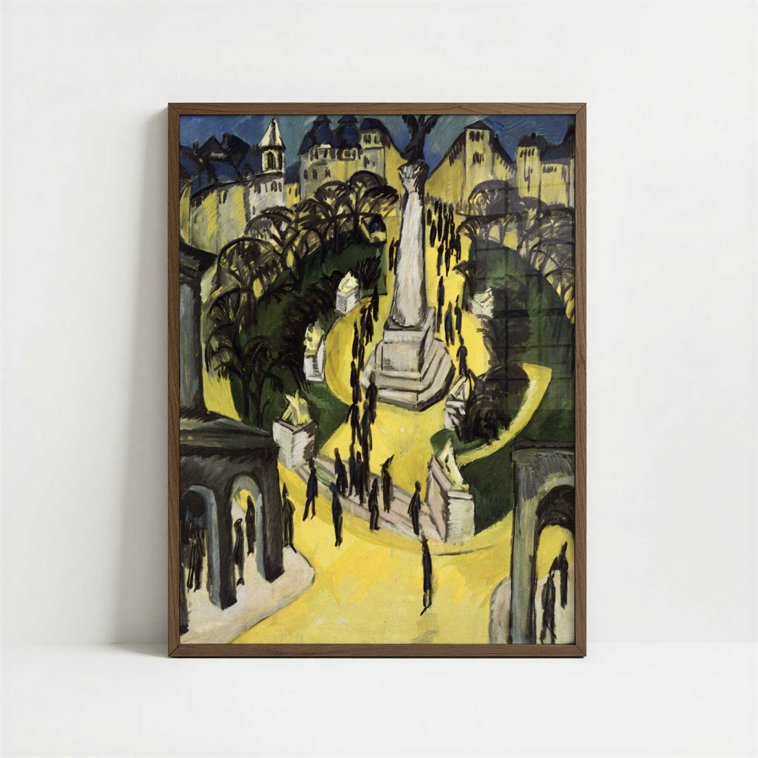 Belle-Alliance-Platz, Berlin (1914) by Ernst Ludwig Kirchner – Art Print - Art print in dark wood frame