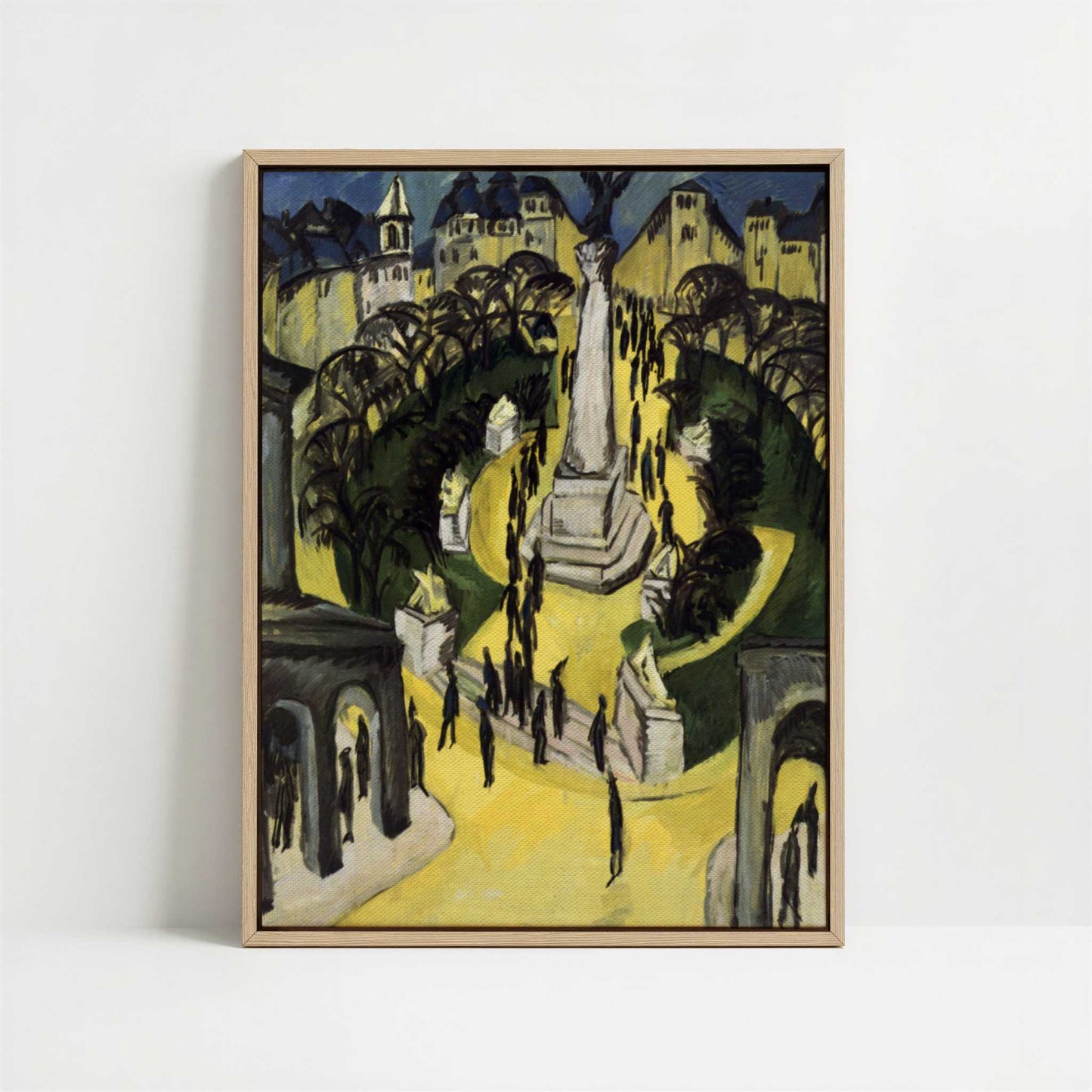 Framed Canvas - Framed canvas in oak color frame