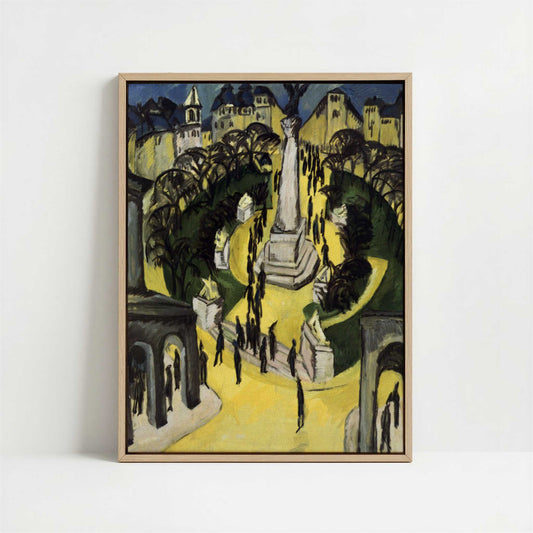 Framed Canvas - Framed canvas in oak color frame