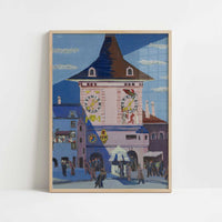 Bern with Belltower (1935) by Ernst Ludwig Kirchner – Art Print - Art print in oak frame