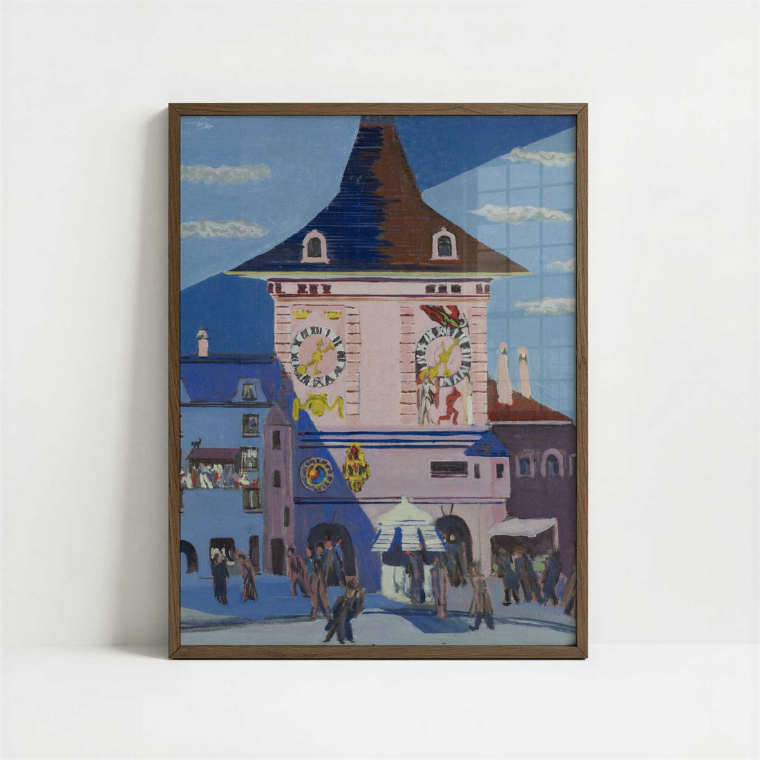 Bern with Belltower (1935) by Ernst Ludwig Kirchner – Art Print - Art print in dark wood frame