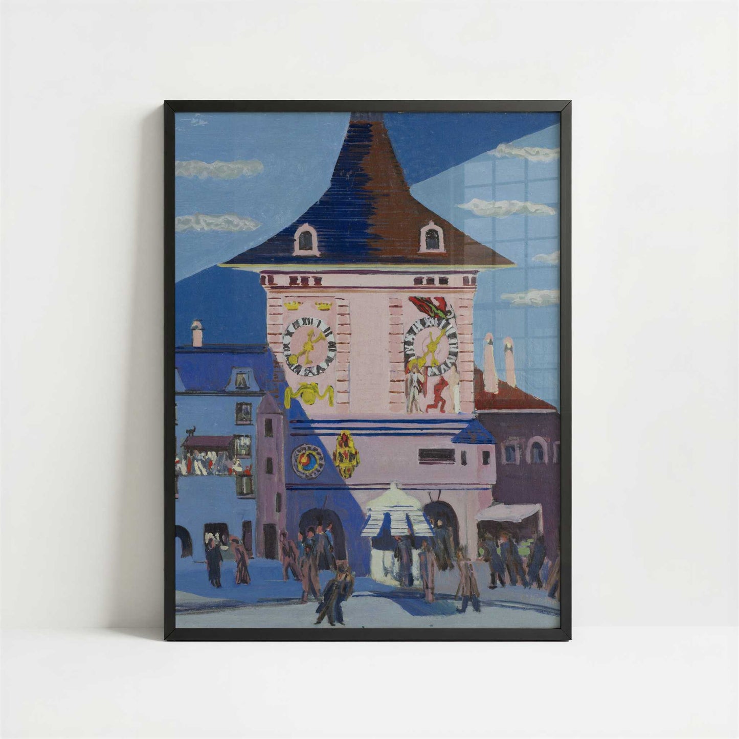 Bern with Belltower (1935) by Ernst Ludwig Kirchner – Art Print - Art print in black frame