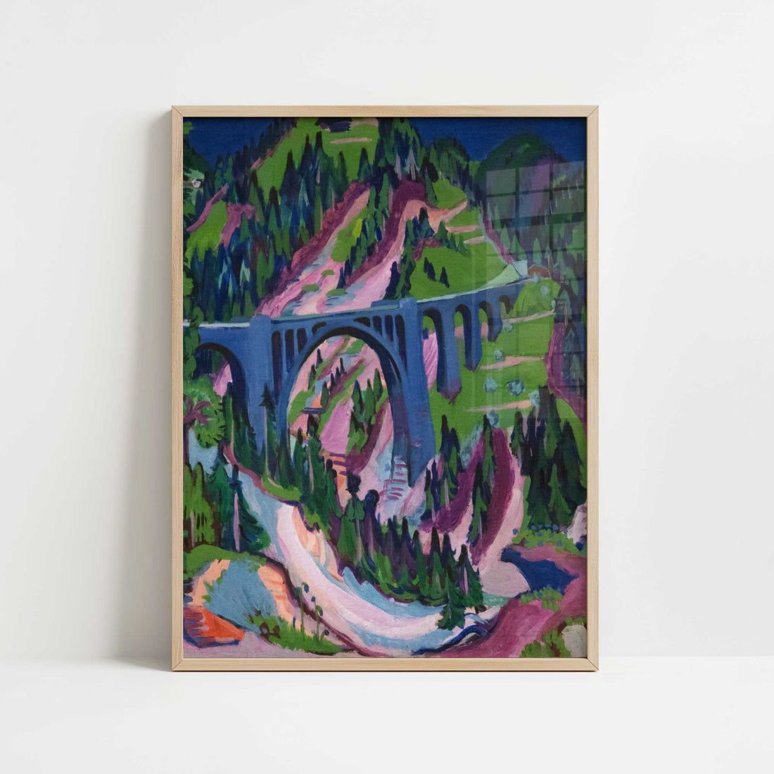 Bridge near Meadows (1926) by Ernst Ludwig Kirchner – Art Print - Art print in oak frame