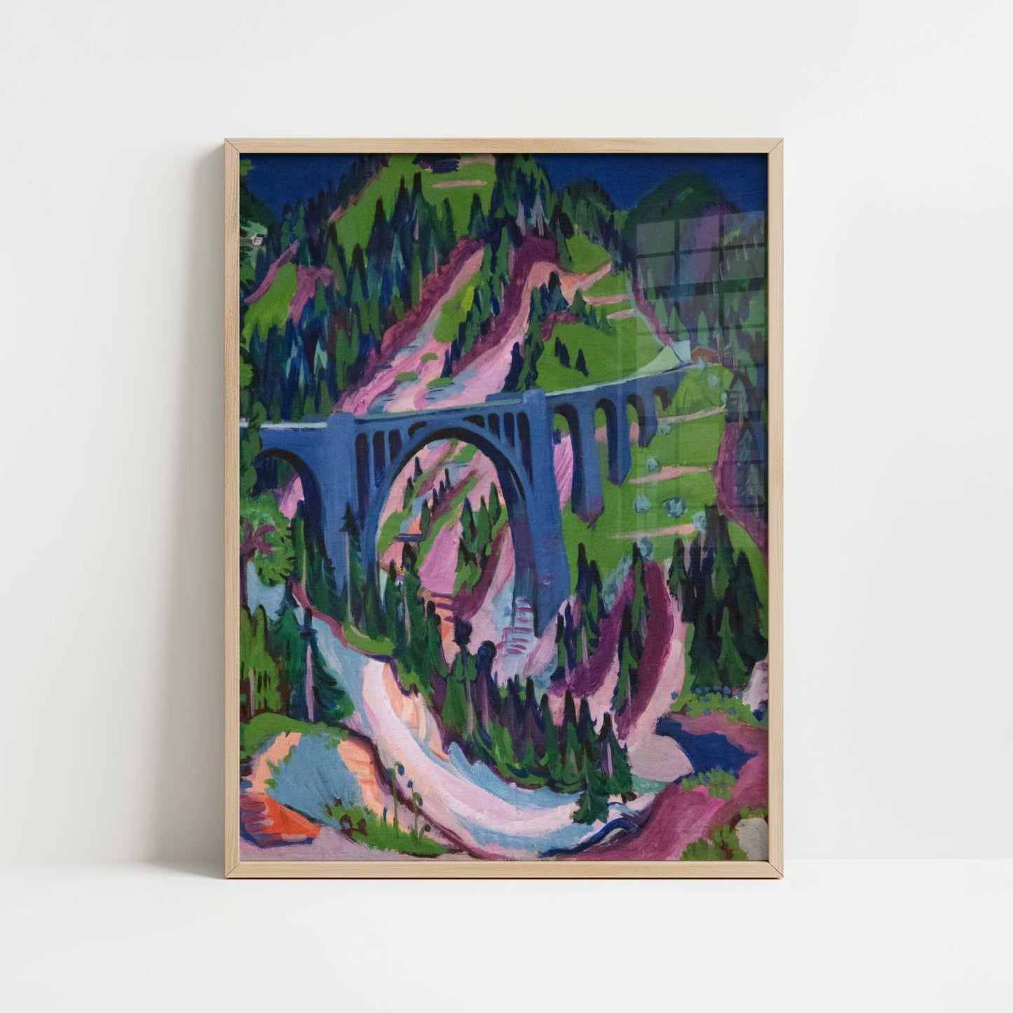 Bridge near Meadows (1926) by Ernst Ludwig Kirchner – Art Print - Art print in oak frame