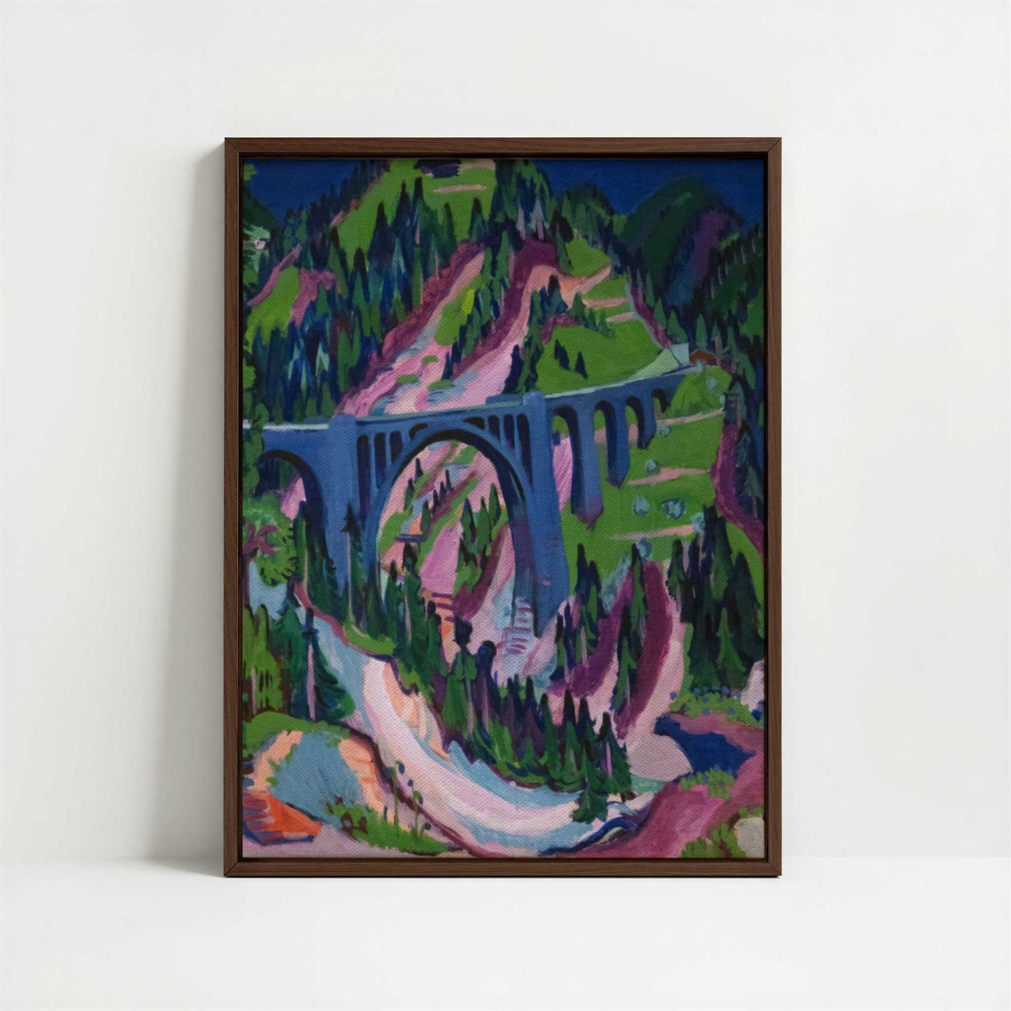 Framed Canvas - Framed canvas in dark wood color frame