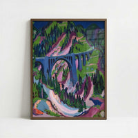 Bridge near Meadows (1926) by Ernst Ludwig Kirchner – Art Print - Art print in dark wood frame