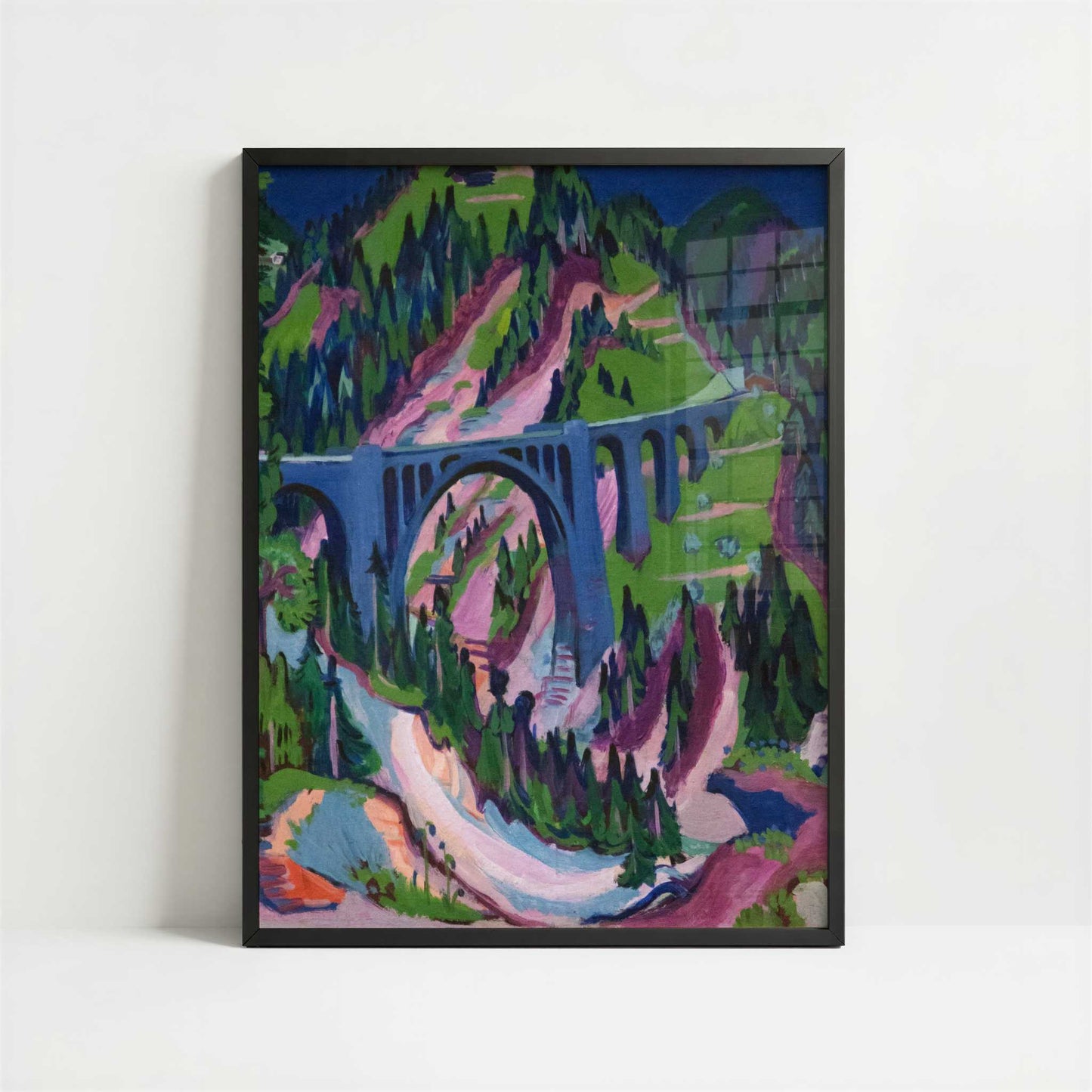 Bridge near Meadows (1926) by Ernst Ludwig Kirchner – Art Print - Art print in black frame