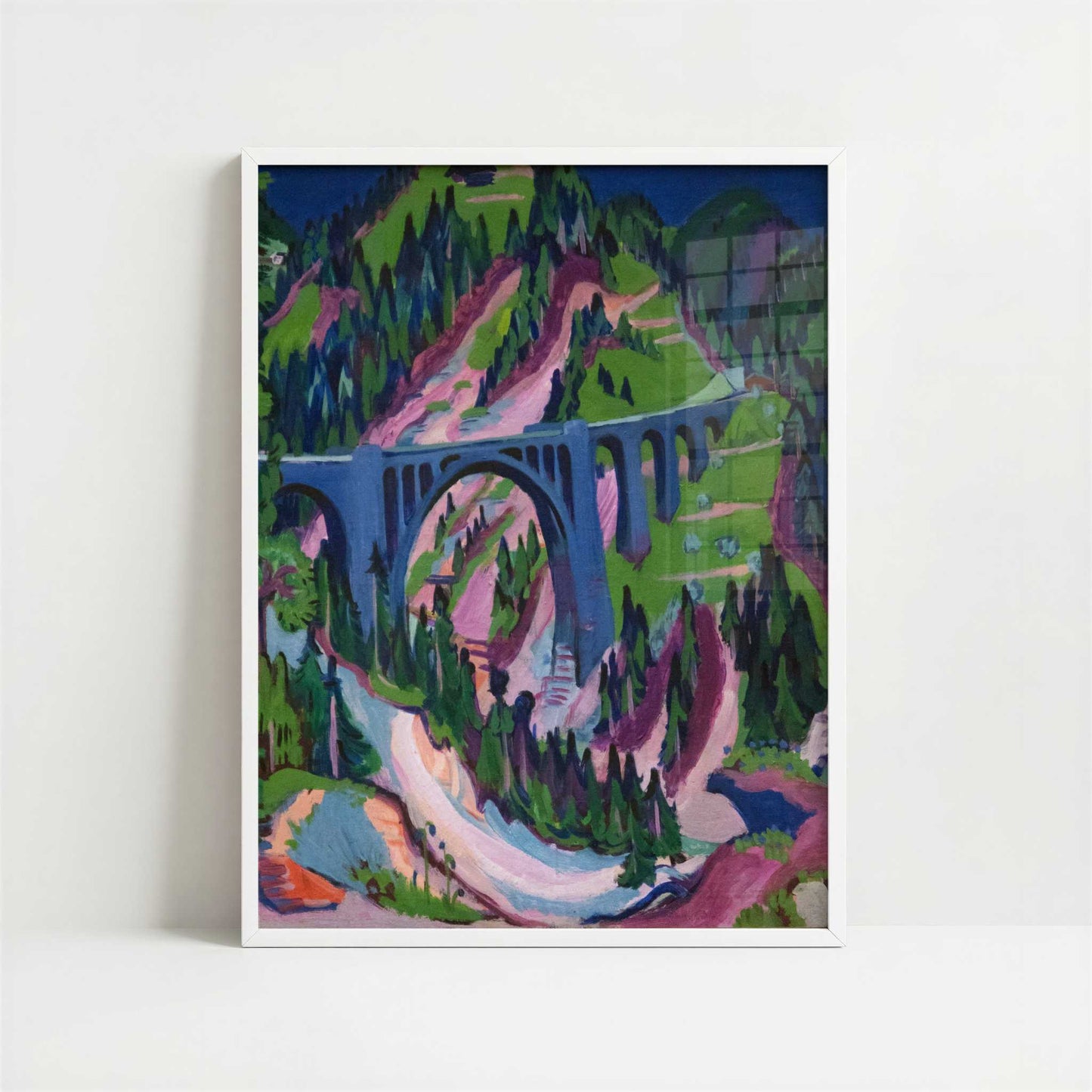 Bridge near Meadows (1926) by Ernst Ludwig Kirchner – Art Print - Art print in white frame