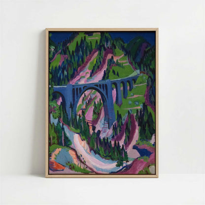 Framed Canvas - Framed canvas in oak color frame