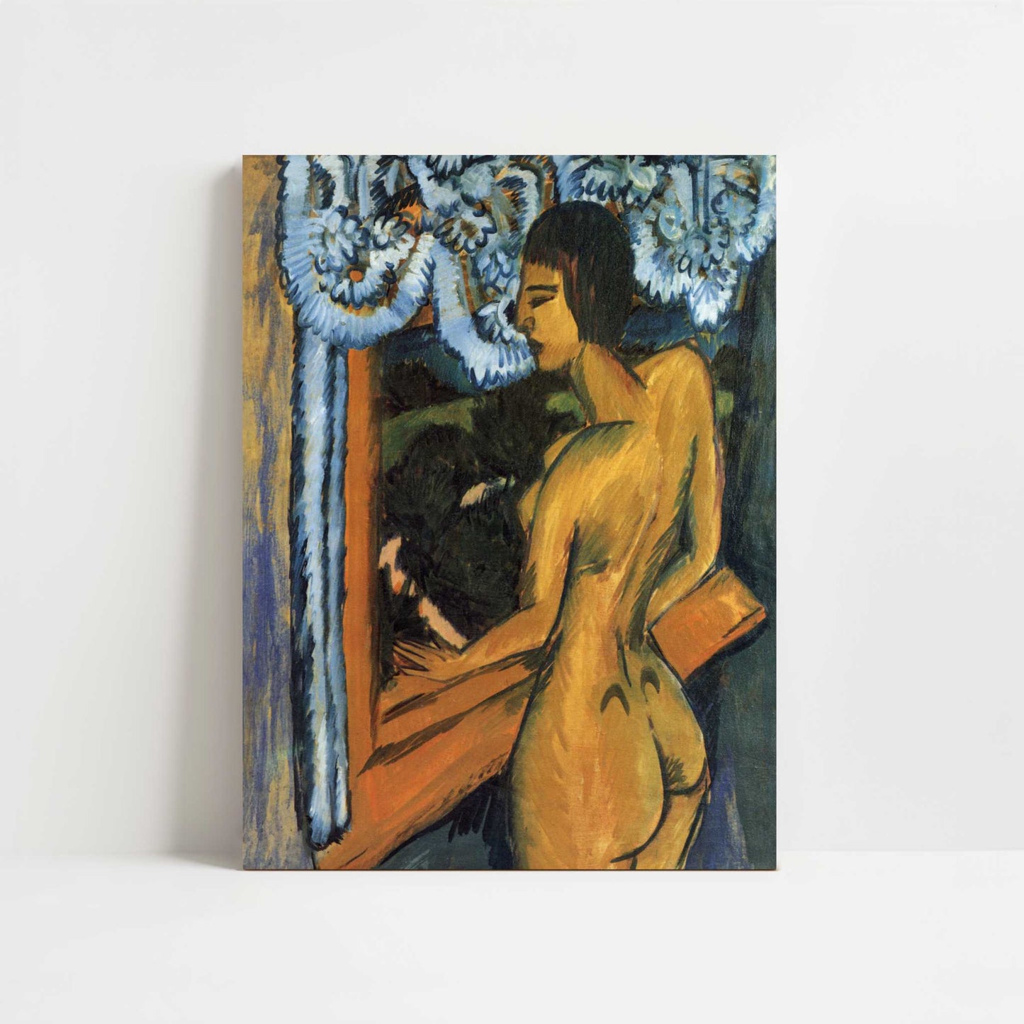 Brown Nude at the Window (1912) by Ernst Ludwig Kirchner – Art Print - Unframed art print