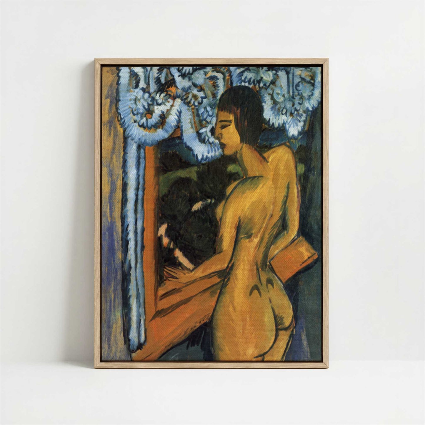 Framed Canvas - Framed canvas in oak color frame