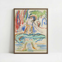 Cabaret Dancer (1908–1909) by Ernst Ludwig Kirchner – Art Print - Art print in dark wood frame