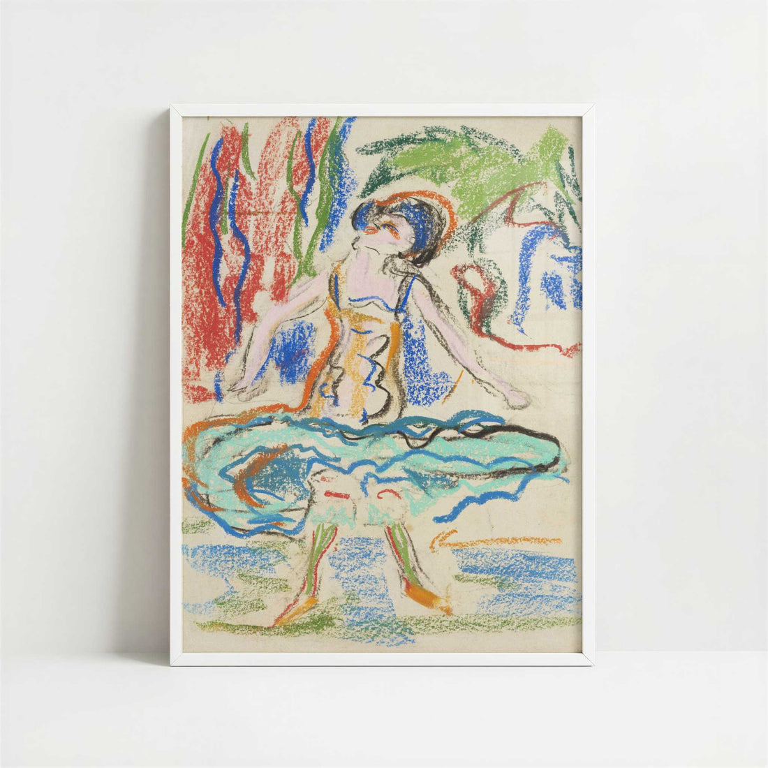 Cabaret Dancer (1908–1909) by Ernst Ludwig Kirchner – Art Print - Art print in white frame