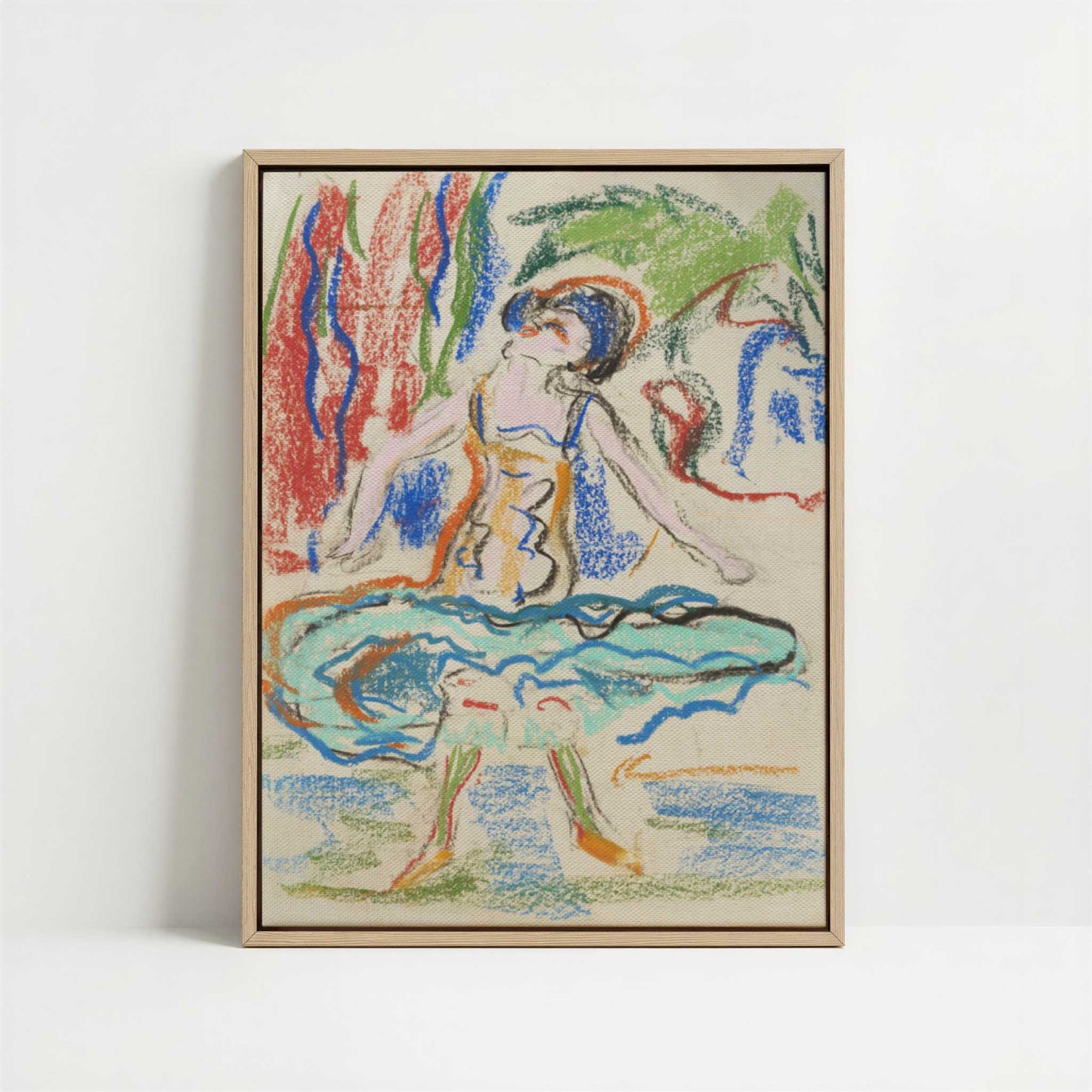 Framed Canvas - Framed canvas in oak color frame