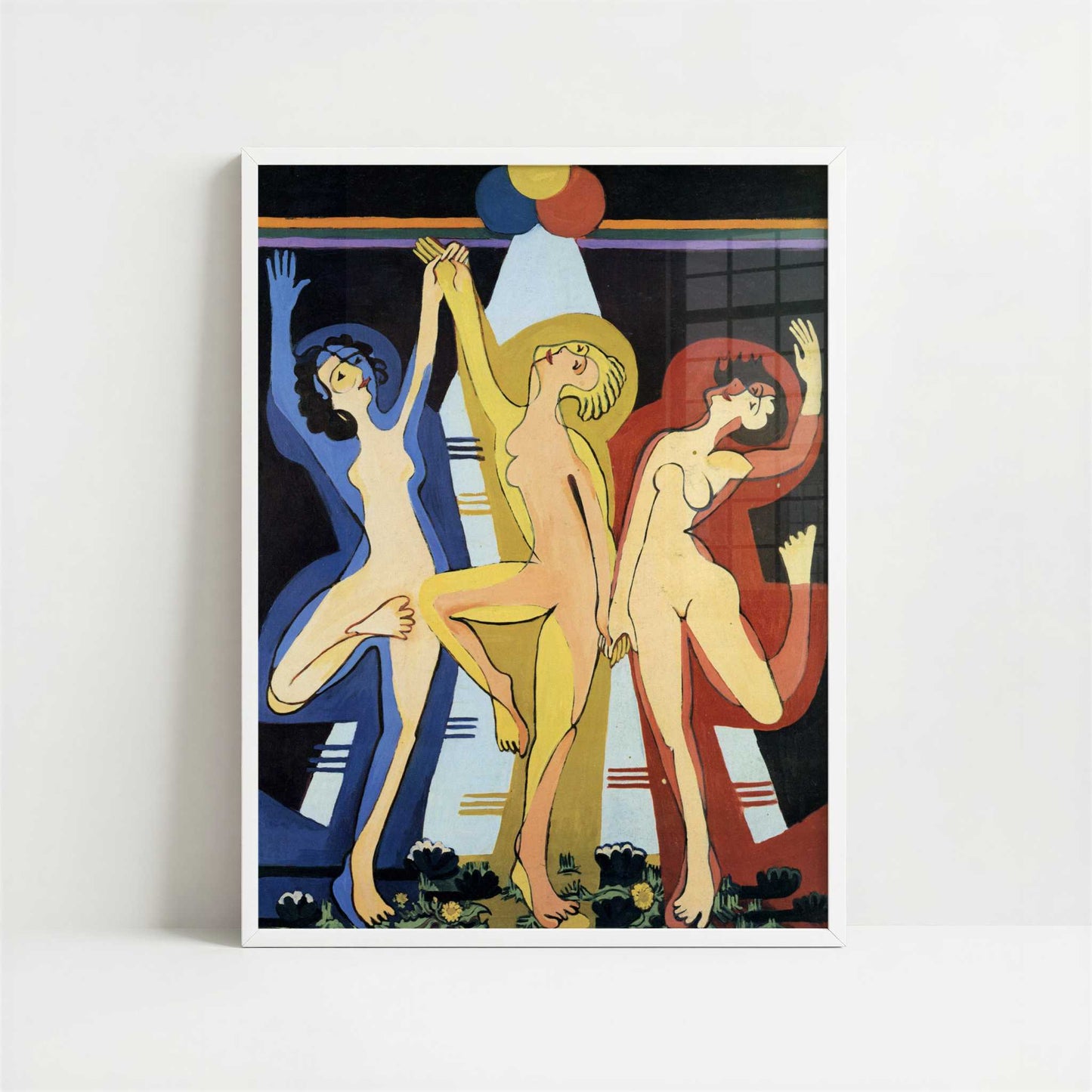 Colour Dance II (1932-34) by Ernst Ludwig Kirchner – Art Print - Art print in white frame