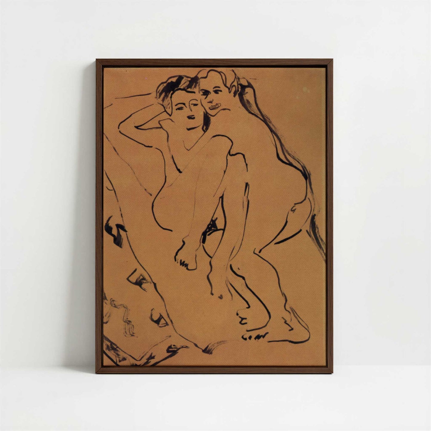 Framed Canvas - Framed canvas in dark wood color frame