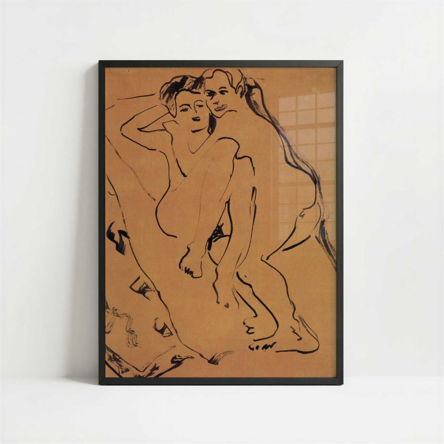 Couple (1909) by Ernst Ludwig Kirchner – Art Print - Art print in black frame