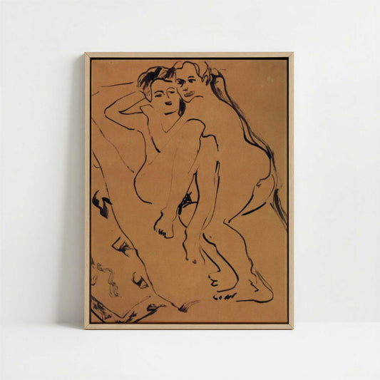 Framed Canvas - Framed canvas in oak color frame