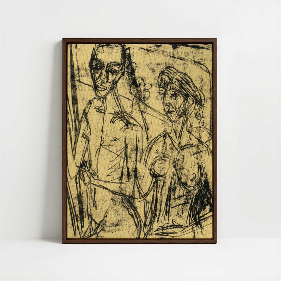 Framed Canvas - Framed canvas in dark wood color frame