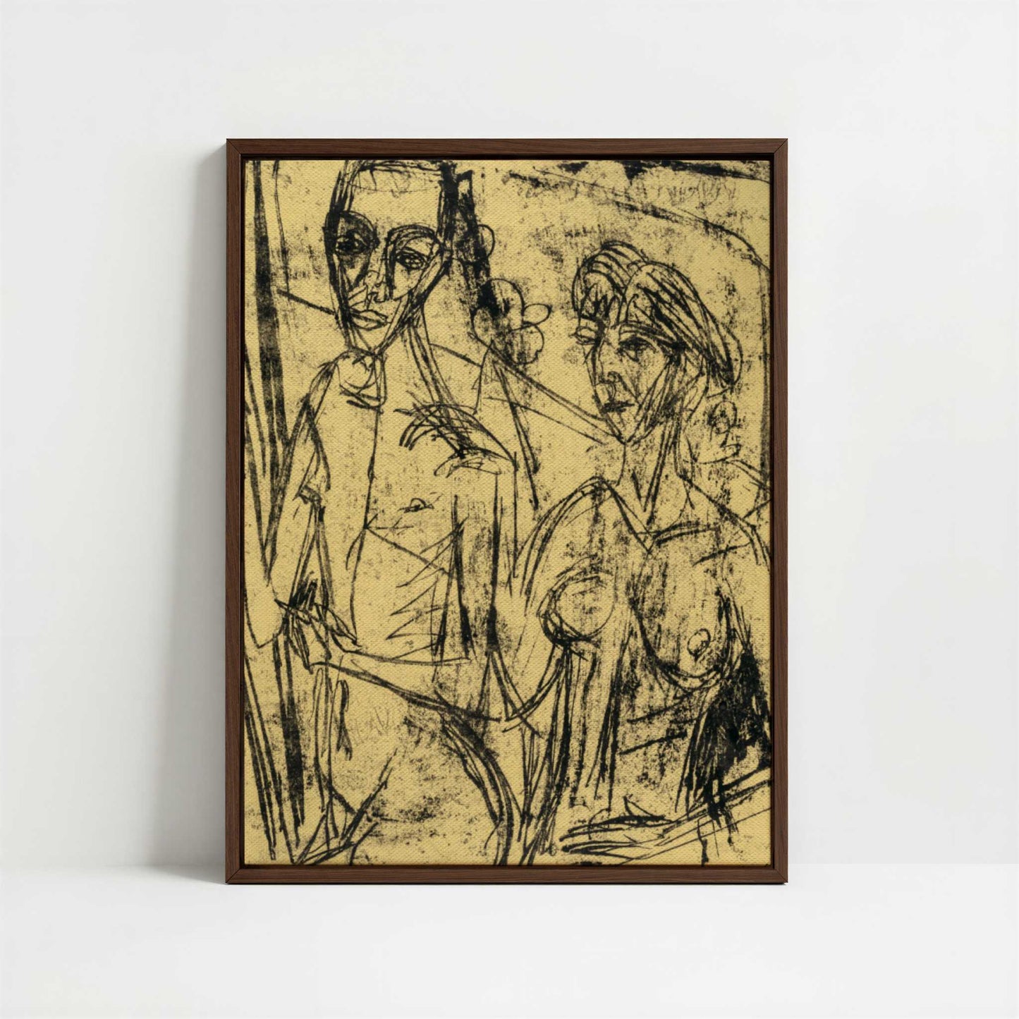 Framed Canvas - Framed canvas in dark wood color frame