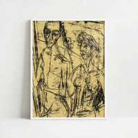 Couple in Room, Nude Man with Woman (1915-16) by Ernst Ludwig Kirchner – Art Print - Art print in white frame