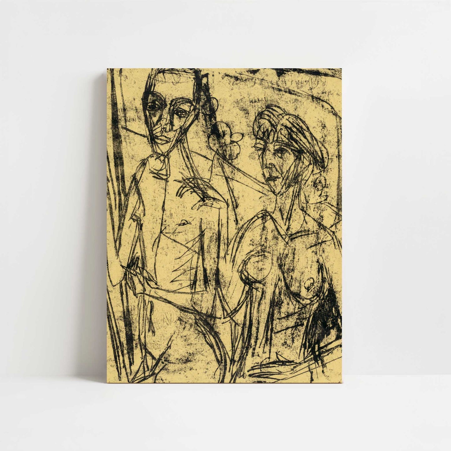 Couple in Room, Nude Man with Woman (1915-16) by Ernst Ludwig Kirchner – Art Print - Unframed art print