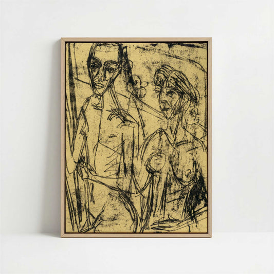 Framed Canvas - Framed canvas in oak color frame