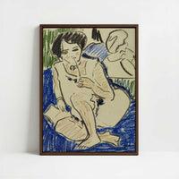 Framed Canvas - Framed canvas in dark wood color frame