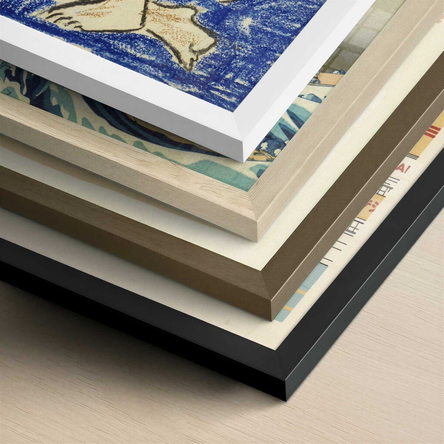 Crouching Woman with Book (1909) by Ernst Ludwig Kirchner – Art Print - Close-up detail of the different frames