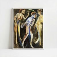 Dance between the Women (1915) by Ernst Ludwig Kirchner – Art Print - Art print in white frame